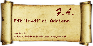 Földvári Adrienn névjegykártya